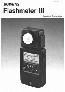 Bowens Ltd FlashMeter 3 manual. Camera Instructions.